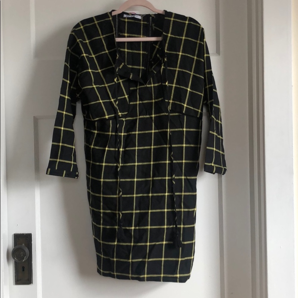 Black and Yellow Plaid Dress